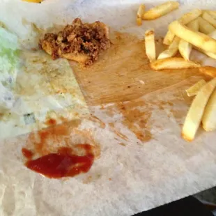 The bare remains of my chopped pork sandwich. Mmmmmmmmmmmm