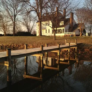 a dock in the foreground