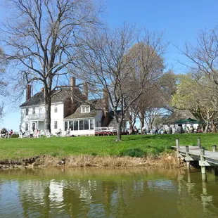View of the tasting room and main house on a beautiful April day