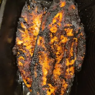 Incinerated Chicken Breast. Inedible &amp; unacceptable! Wouldn&apos;t feed this to a stray dog! You should be ashamed! NEVER another dime from me!