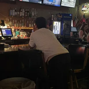 Me ordering at the bar