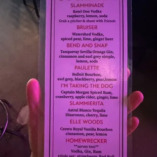 Seasonal drink menu Jan &apos;24