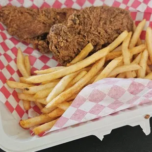 Chicken tenders and fries