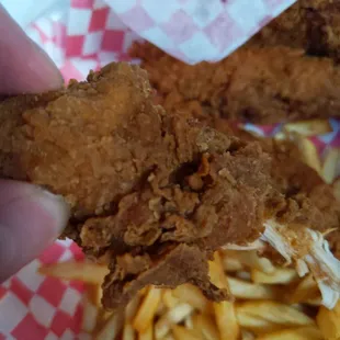Over fried strips