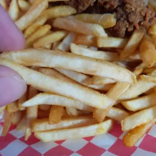 The fries are hollow, rubbery and taste more bland than in n outs