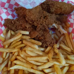 Eh the chicken strips and fries