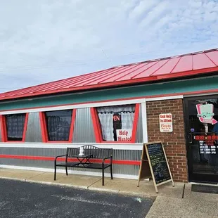 the front of the restaurant