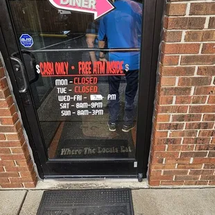 the entrance to the restaurant