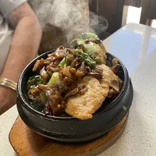 Clay pot with chicken