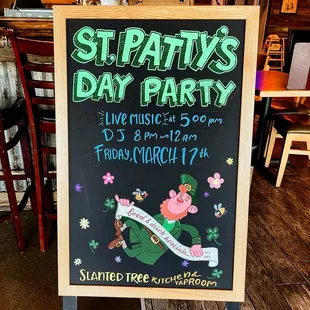 St. Patrick&apos;s Day party at Slanted Tree Kitchen &amp; Taproom