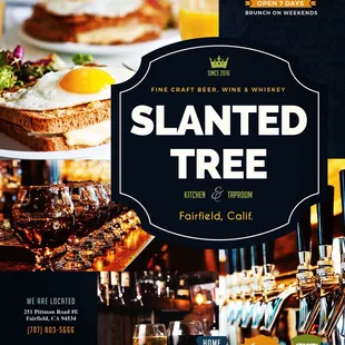 Cover photo featuring Slanted Tree&apos;s egg topped breakfast sandwich and drinks.