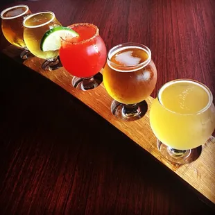 Craft beer flights available at Slanted Tree Kitchen &amp; Taproom.