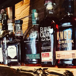 An extensive selection of fine bourbons, whiskeys and scotch available at Slanted Tree Kitchen &amp; Taproom.