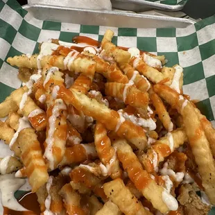 Buffalo ranch fries (up charge with the burger) HUGE PORTION!! Well worth the money!!!