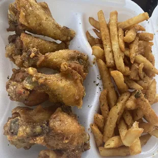 Lemon-pepper wings! (Possibly my new favorite wings! They were crisp-to-perfection!)