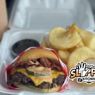 Smack Back Smashburger and Sidewinder Fries