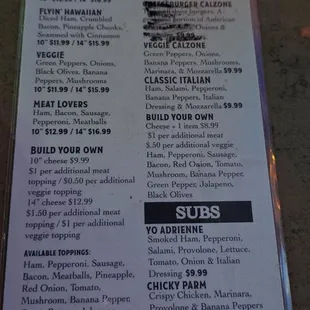 menu