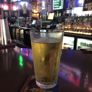 Cold light beer to start.