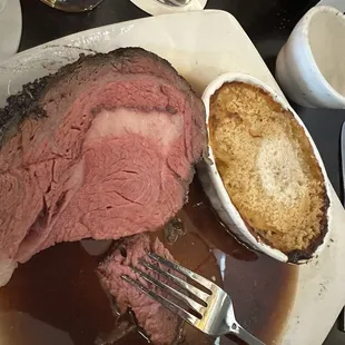 Prime rib and au gratin potatoes