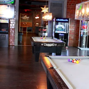 pool tables and arcade machines