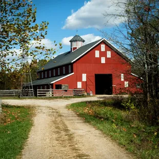 The dirt road to the barn