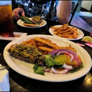 Meal... We split the 1/2 pound hamburger