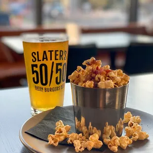 Bacon popcorn and beer