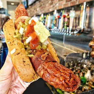 The Slater's 50/50 Hot Dog