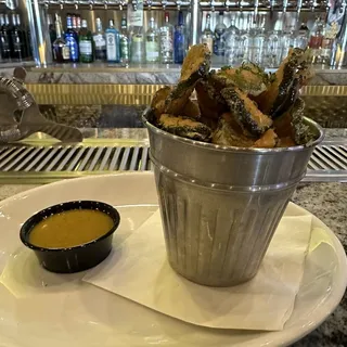 Hand Breaded Frickles with Honey Mustard