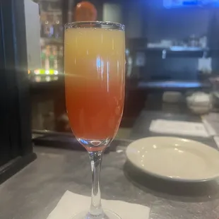 Bottomless mimosas with splash of grenadine