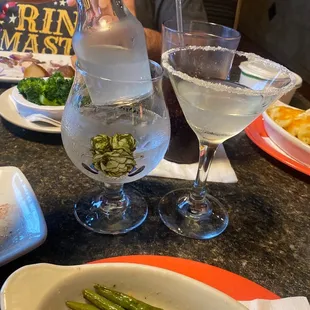 Lemon drop martini. The vodka is in a small craft and you add it to your drink when you're ready to drink it