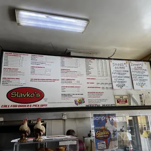 the menu of the restaurant