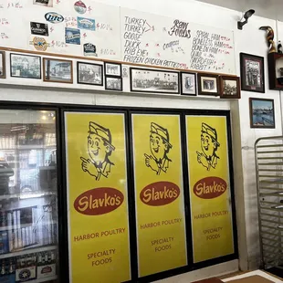 a large display of food items