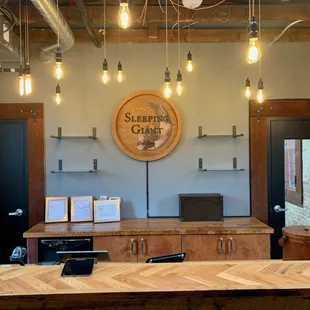 the counter and bar area