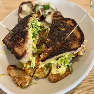 a grilled sandwich on a plate