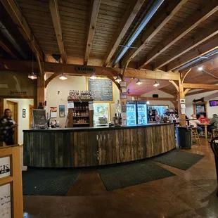the bar and dining area