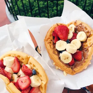Fruit and Nutella Waffles
