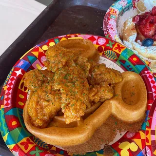 Mickey Waffle with Sweet-and-Spicy Maple Chicken