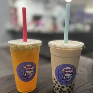 Passion Fruit Green Tea, Earl Grey Milk Tea