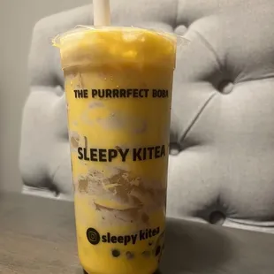 Earl Grey oat milk crème brûlée boba