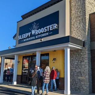 Morning line out the door