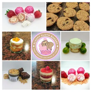 a variety of desserts