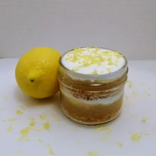 a lemon and whipped cream