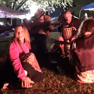 I've met so many fellow musicians just sitting by the camp fire at night. On occasion I will jump in and play. Bongos aren't really my thing