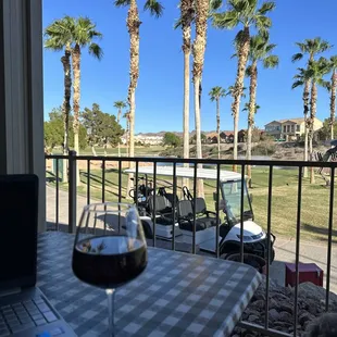 Some vino on the patio after a long day!