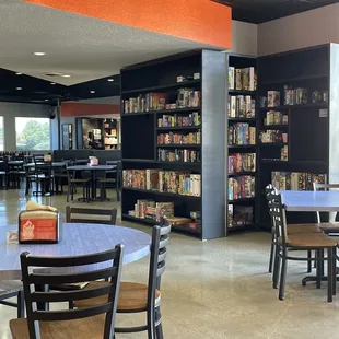 Part of the game library you can play while you're here. Games available for purchase also!