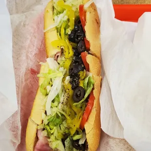 3 meat Italian style sandwich