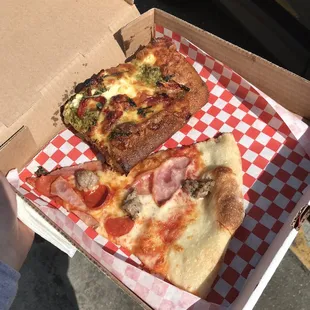 Sicilian Slice and Meat Lovers Slice