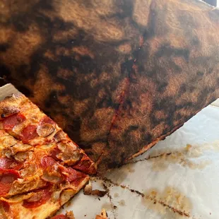 Burnt pizza