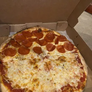 Small cheese and pepperoni pizza
